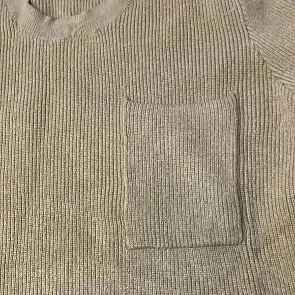 FIGS Loungewear Long Sleeve Ribbed Knit Pullover Sweater Latte Beige Size Medium - Picture 4 of 12